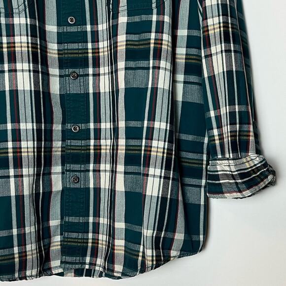 G.H. BASS & CO.  Button Down Shirt Men's Size XXL 100% Cotton Plaid Green - Picture 10 of 15